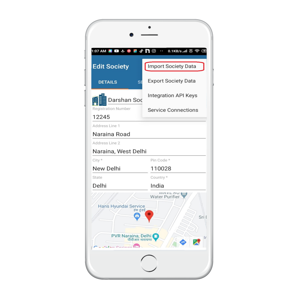 How to import society data neighbium self service portal